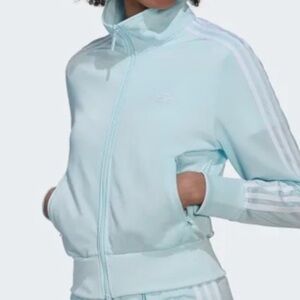 Adidas Women's Pastel Blue Bomber Jacket Size M